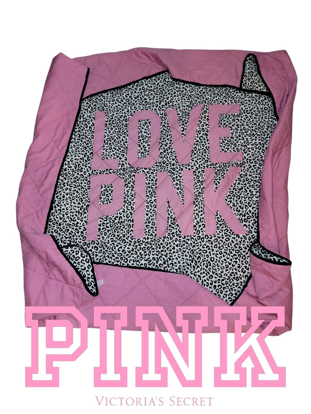 Queen Vintage Victoria's Secret Pink 2012 Comforter Pink Leopard Cheetah